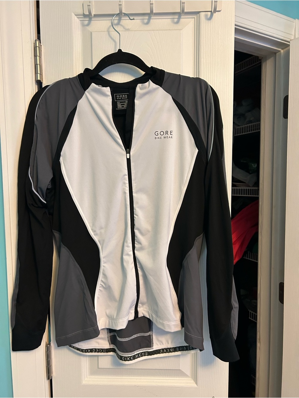 GORE Bike Wear Men's Long Sleeve Cycling Jersey — White, Black & Gray